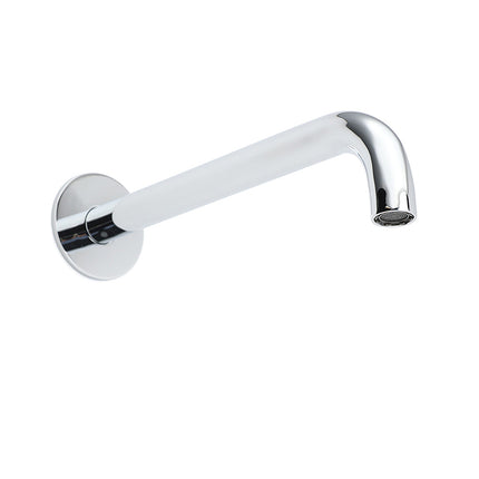 Polisehd Chrome Round 250mm Long Water Filler Spout Bath Tub Wall Mounted Outlet.