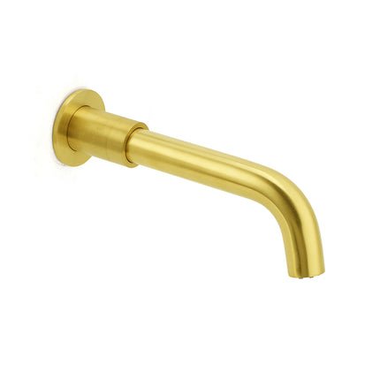 Brushed Gold Round Swivel Bathtub Spout Basin Faucet Bubble Water Outlet Curve.