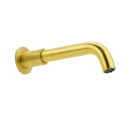 Brushed Gold Round Swivel Bathtub Spout Basin Faucet Bubble Water Outlet Curve.