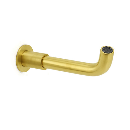 Brushed Gold Round Swivel Bathtub Spout Basin Faucet Bubble Water Outlet Curve.