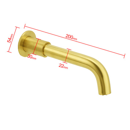 Brushed Gold Round Swivel Bathtub Spout Basin Faucet Bubble Water Outlet Curve.