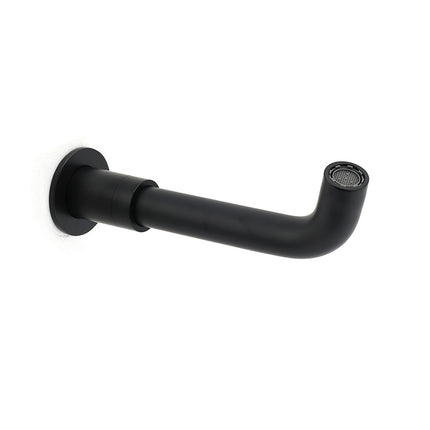 Matt Black Round Wall Mount Basin Faucet Bubble Water Outlet Bath Tub Spout Set.