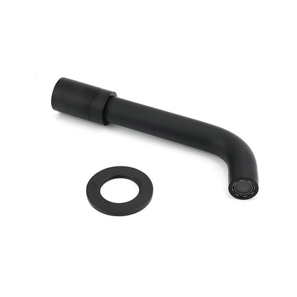 Matt Black Round Wall Mount Basin Faucet Bubble Water Outlet Bath Tub Spout Set.