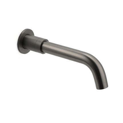 Gun Metal Grey Round Bathtub Spout Basin Curve Faucet Bubble Water Outlet 304SUS.