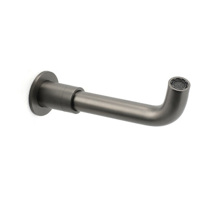 Gun Metal Grey Round Bathtub Spout Basin Curve Faucet Bubble Water Outlet 304SUS.