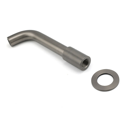 Gun Metal Grey Round Bathtub Spout Basin Curve Faucet Bubble Water Outlet 304SUS.