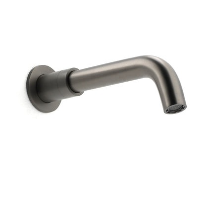 Gun Metal Grey Round Bathtub Spout Basin Curve Faucet Bubble Water Outlet 304SUS.