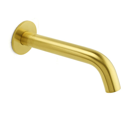 Brushed Gold Round Curve Bathtub Spout Stainless Steel Faucet Water Outlet Tap.