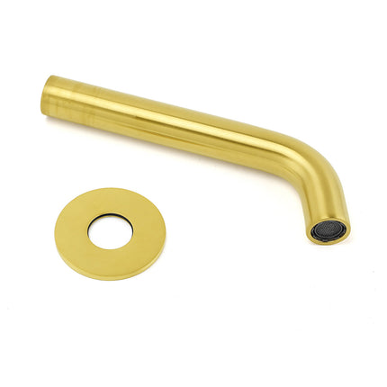 Brushed Gold Round Curve Bathtub Spout Stainless Steel Faucet Water Outlet Tap.