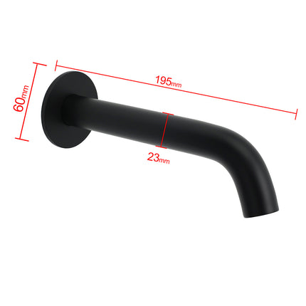 Matt Black Round Basin Faucet Bubble Water Outlet Stainless Steel Bath Tub Spout.