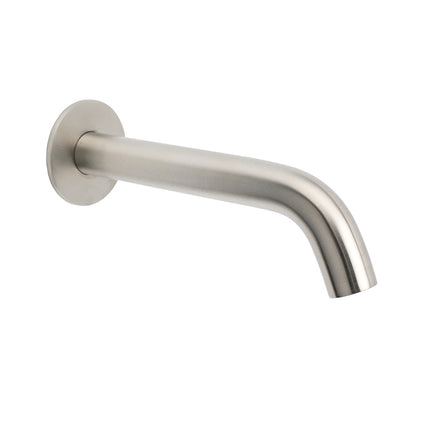Brushed Nickel Round Curve Basin Bubble Faucet Water Outlet Bath Tub Wall Spout.