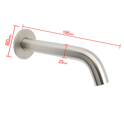Brushed Nickel Round Curve Basin Bubble Faucet Water Outlet Bath Tub Wall Spout.