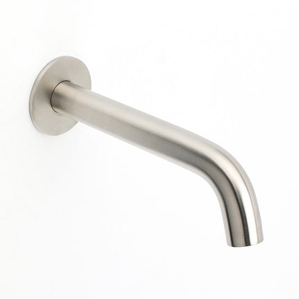 Brushed Nickel Round Curve Basin Bubble Faucet Water Outlet Bath Tub Wall Spout.