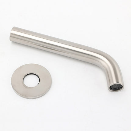 Brushed Nickel Round Curve Basin Bubble Faucet Water Outlet Bath Tub Wall Spout.