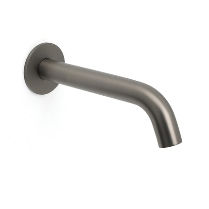 Gun Metal Grey Round Bathtub Spout Basin Curve Faucet Bubble Wall Mounted Outlet.