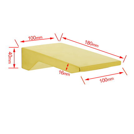 Brushed Gold Square Cubic Shower Bathtub Waterfall Spout Filler Outlet 1/2" End.