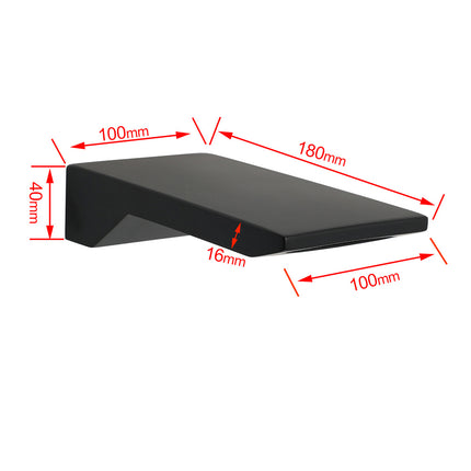 Bathroom Matt Black Square Bathtub Waterfall Filler Outlet 1/2" End Wall Spout.