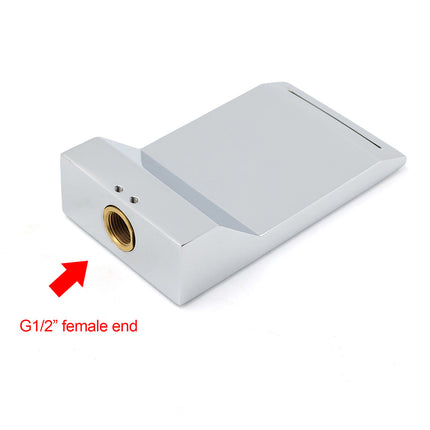Chrome Square Shower Bath Tub Filler Waterfall Spout Faucet Outlet 1/2 Inch End.