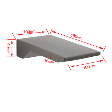 Gun Metal Grey Square Stainless Steel Bathtub Flat Spout Waterfall Filler Outlet.
