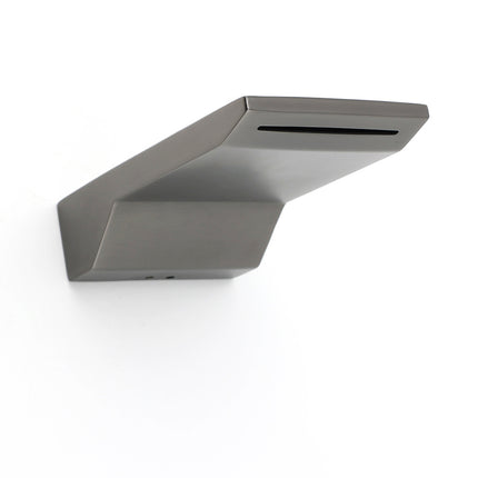 Gun Metal Grey Square Stainless Steel Bathtub Flat Spout Waterfall Filler Outlet.