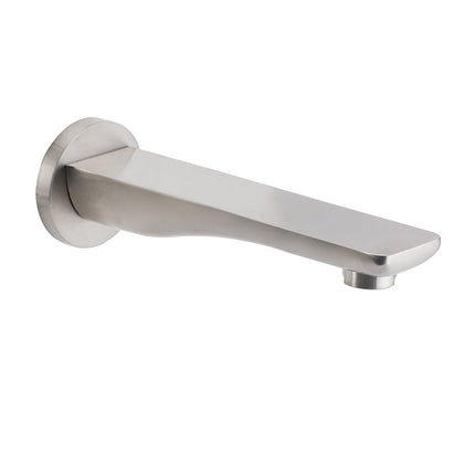 Brushed Nickel Round Bathtub Bubble Outlet Wall Mounted Spout Stainless Steel.