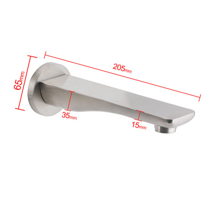 Brushed Nickel Round Bathtub Bubble Outlet Wall Mounted Spout Stainless Steel.