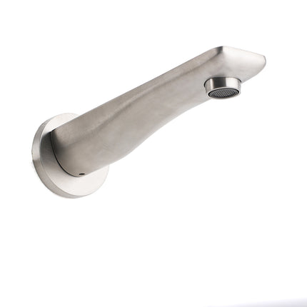 Brushed Nickel Round Bathtub Bubble Outlet Wall Mounted Spout Stainless Steel.