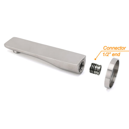 Brushed Nickel Round Bathtub Bubble Outlet Wall Mounted Spout Stainless Steel.