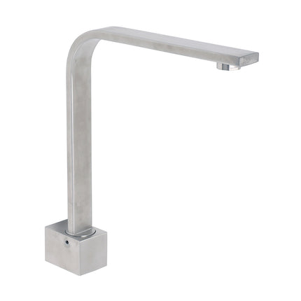 Brushed Nickel Square Spout Gooseneck Arm High Rise Bathtub Filler Water Outlet.