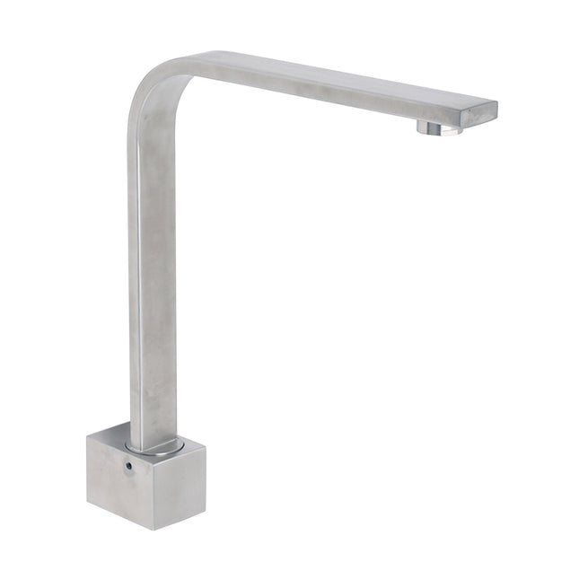 Brushed Nickel Square Spout Gooseneck Arm High Rise Bathtub Filler Water Outlet.