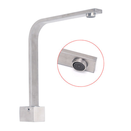 Brushed Nickel Square Spout Gooseneck Arm High Rise Bathtub Filler Water Outlet.