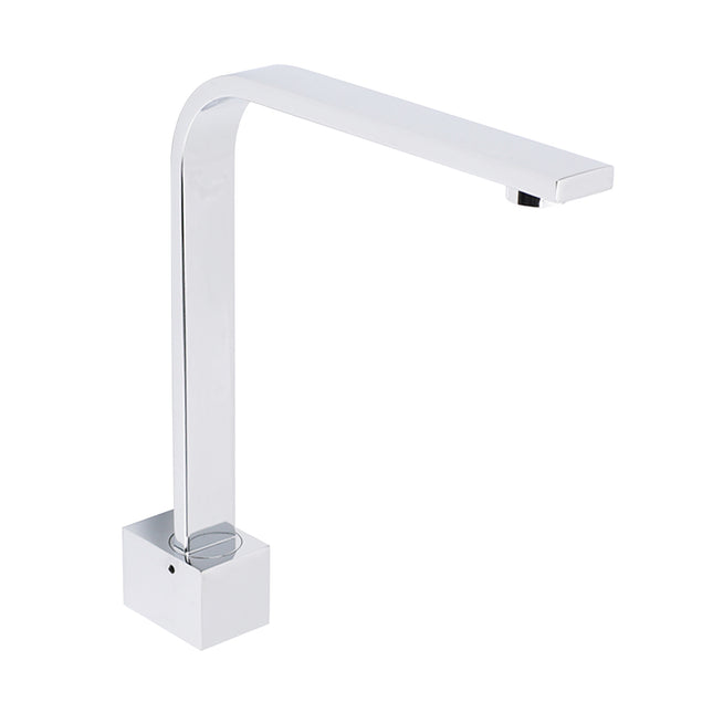 Square Chrome Gooseneck Arm Wall Mounted Swivel Bathtub Spout Faucet Outlet Set.