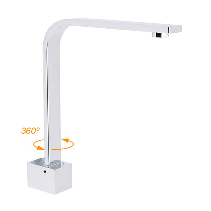Square Chrome Gooseneck Arm Wall Mounted Swivel Bathtub Spout Faucet Outlet Set.