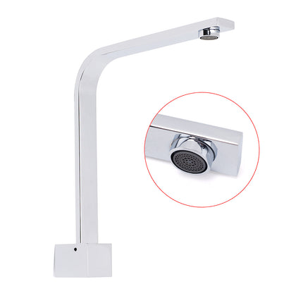 Square Chrome Gooseneck Arm Wall Mounted Swivel Bathtub Spout Faucet Outlet Set.