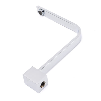 Square Chrome Gooseneck Arm Wall Mounted Swivel Bathtub Spout Faucet Outlet Set.