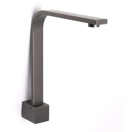 Gun Metal Square Bathroom Swivel Spout Gooseneck Arm Bathtub Filler Tap Outlet.
