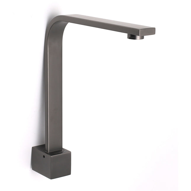 Gun Metal Square Bathroom Swivel Spout Gooseneck Arm Bathtub Filler Tap Outlet.