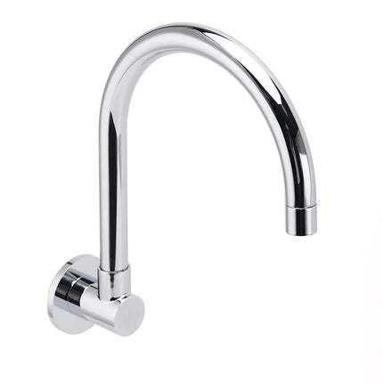 Chrome Round Gooseneck Arm Faucet Water Outlet Wall Mounted Swivel Bathtub Spout.