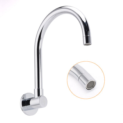 Chrome Round Gooseneck Arm Faucet Water Outlet Wall Mounted Swivel Bathtub Spout.