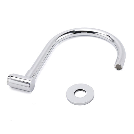 Chrome Round Gooseneck Arm Faucet Water Outlet Wall Mounted Swivel Bathtub Spout.