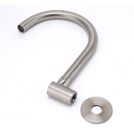 Brushed Nickel Round Gooseneck Arm Faucet Water Outlet Wall Mount Bathtub Spout.