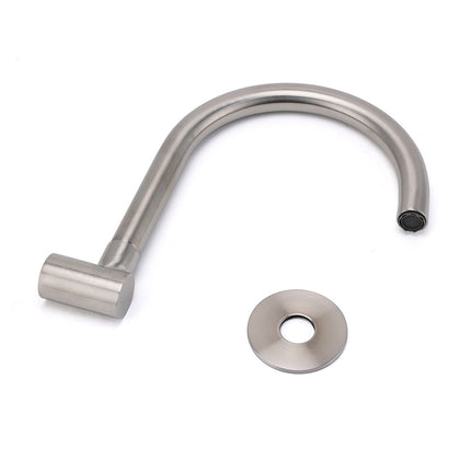 Brushed Nickel Round Gooseneck Arm Faucet Water Outlet Wall Mount Bathtub Spout.