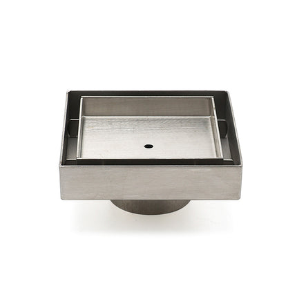 Stainless Steel 100mm Square Tile Insert Shower Grate Floor Drain 50mm Outlet.