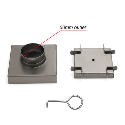 Gun Metal 100mm Square Tile Insert Floor Drain Small Shower Grate 50mm Waste Set.
