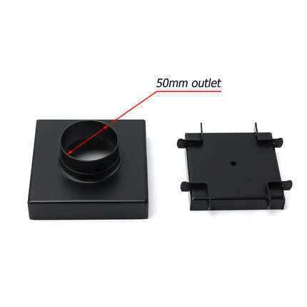 WaterMark Matt Black 100x100mm Square Tile Insert Shower Grate Floor Drain 50mm Waste.