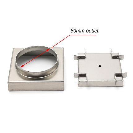 WaterMark Brushed 100mm Square Tile Insert Shower Grate Floor Drain 80mm Waste.
