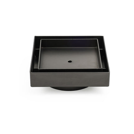 Gun Metal 100x100mm Square Tile Insert Floor Drain Small Shower Grate 80mm Waste.