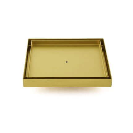 Brushed Gold Large 200mm Tile Insert Floor Drain Shower Grate 50mm Waste Outet.