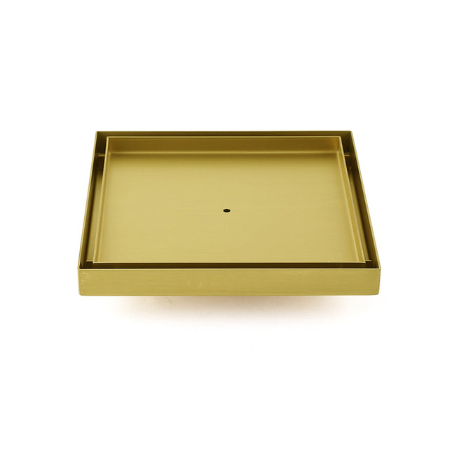 Brushed Gold Large 200mm Tile Insert Floor Drain Shower Grate 50mm Waste Outet.