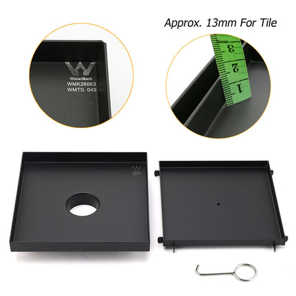 Matt Black Bathroom Big 200mm Tile Insert Floor Drain Shower Grate 50mm Outlet.